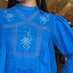 Azure Embroidered Blouse - Elle Maxine