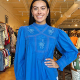 Azure Embroidered Blouse - Elle Maxine