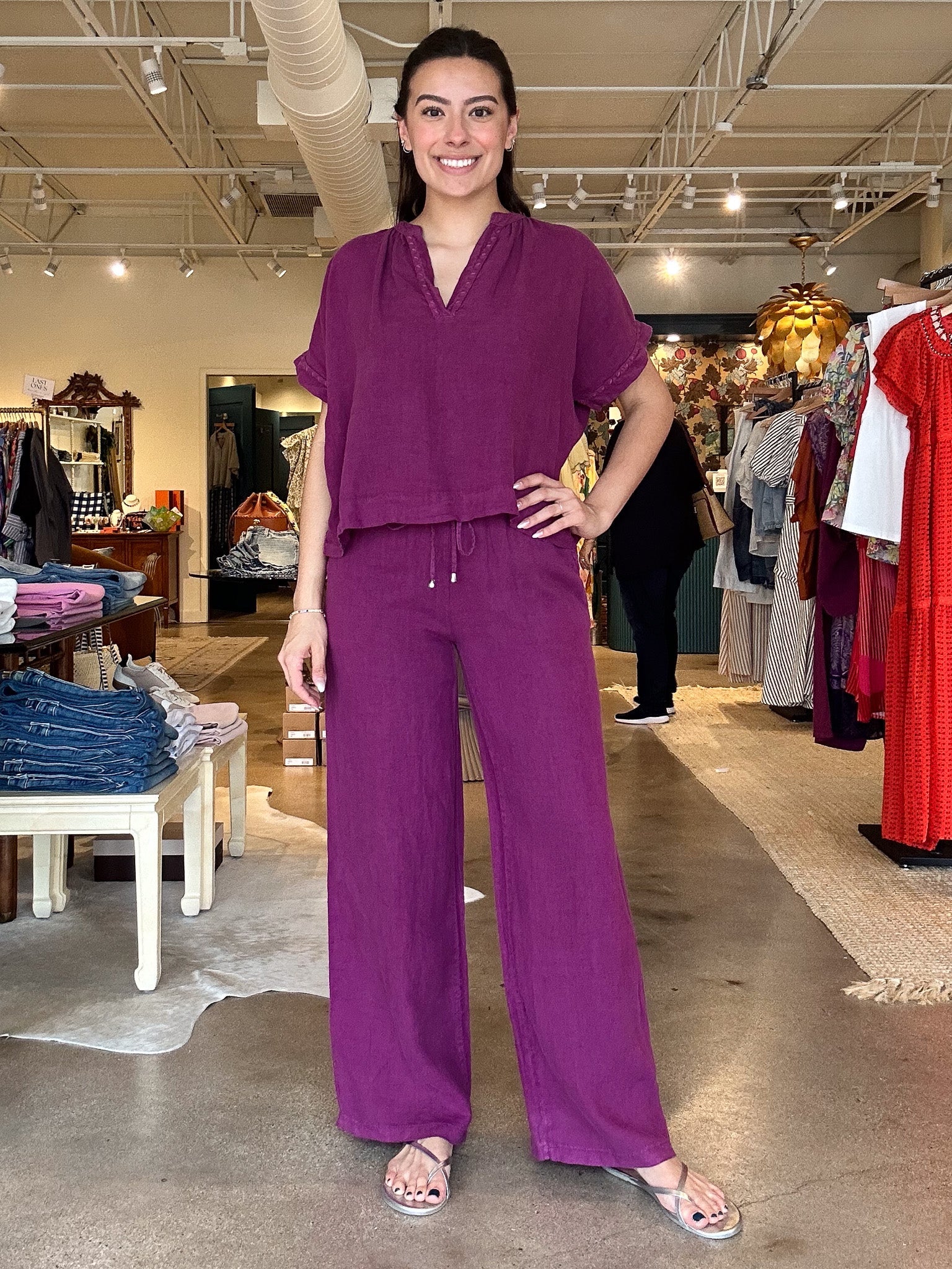 Bacchia Pant - Fig - Elle Maxine