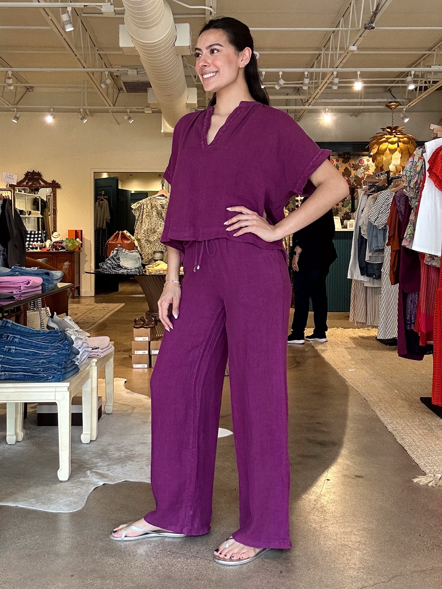 Bacchia Pant - Fig - Elle Maxine