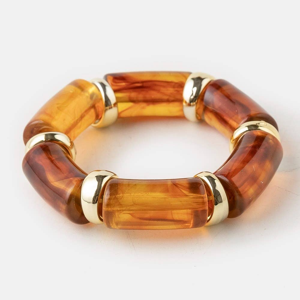 Bamboo Block Bracelet - Tortoise - Elle Maxine