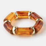 Bamboo Block Bracelet - Tortoise - Elle Maxine