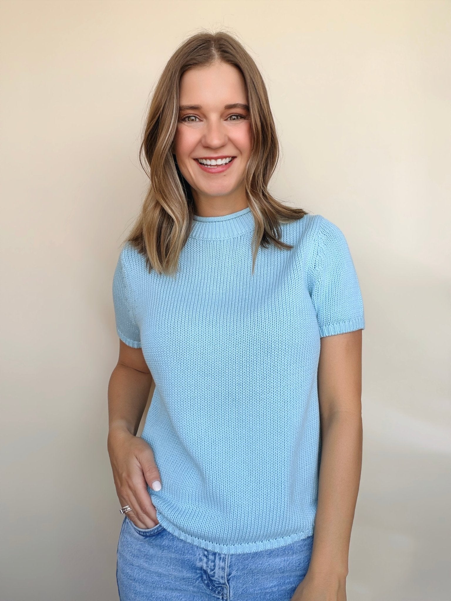 Banks Rolled Edge Sweater Tee - Elle Maxine