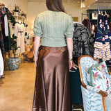 Barbara Satin Skirt - Bronze - Elle Maxine