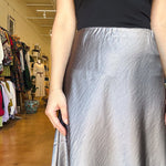 Barbara Satin Skirt - Pewter - Elle Maxine