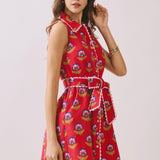 Bari Floral Print Scalloped Trim Dress - Elle Maxine