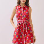 Bari Floral Print Scalloped Trim Dress - Elle Maxine