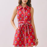 Bari Floral Print Scalloped Trim Dress - Elle Maxine
