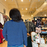 Becca Collared Stripe Sweater - Blue - Elle Maxine