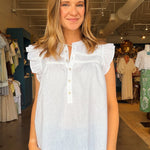 Beckett Linen Blend Top - White - Elle Maxine