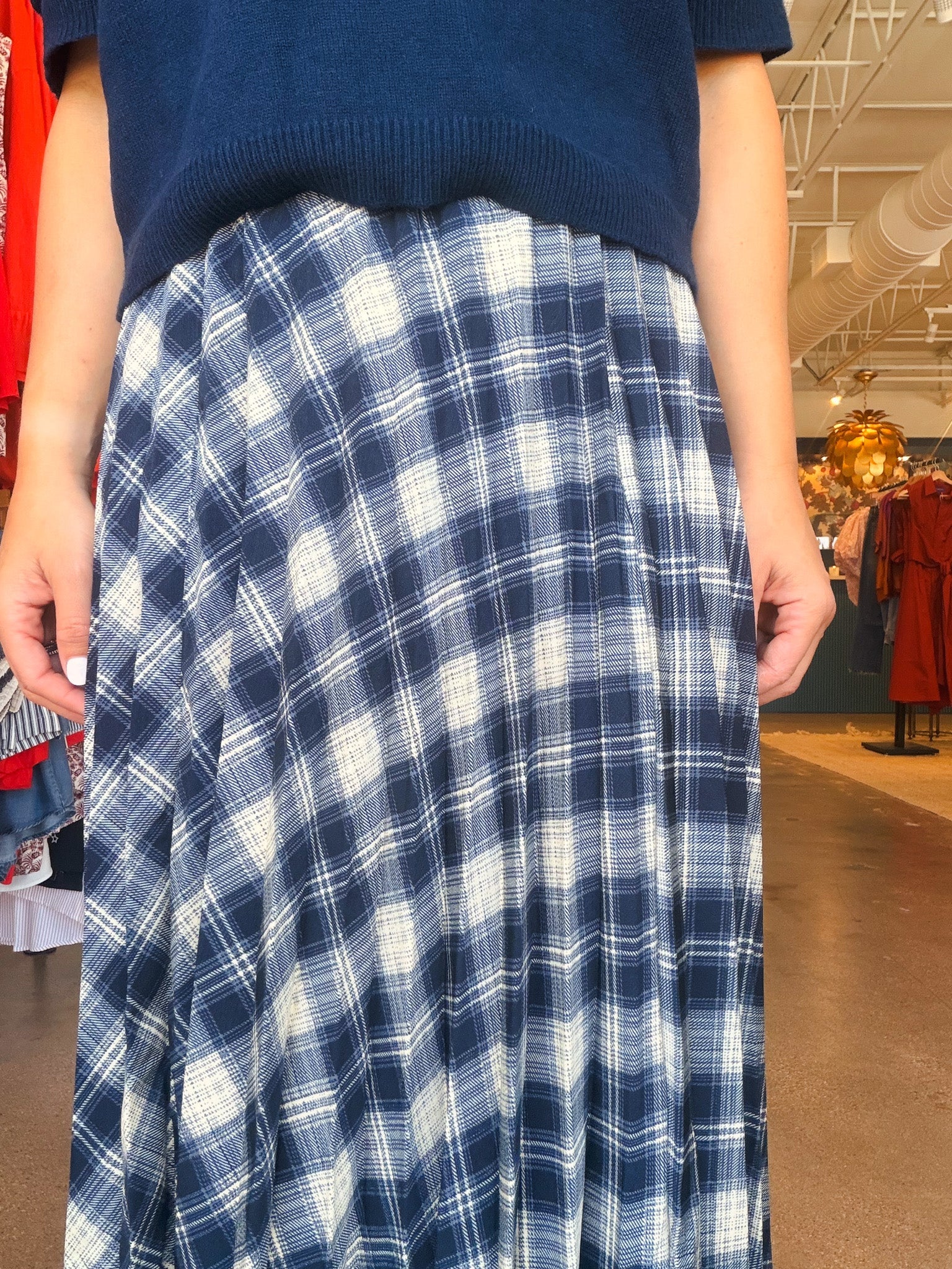 Beckette Pleated Midi Skirt - Elle Maxine