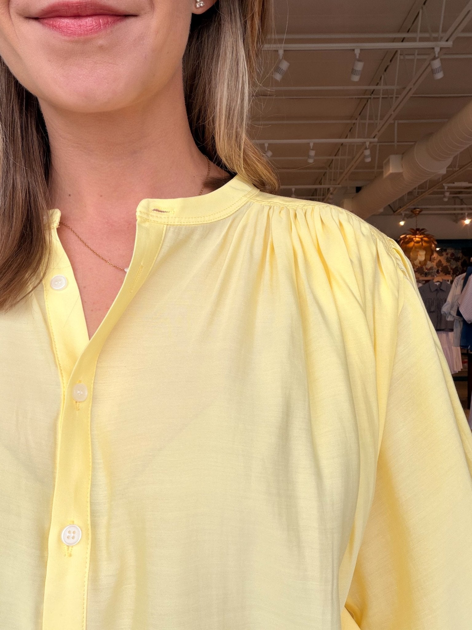 Bella Voile Blouse - Lemon - Elle Maxine