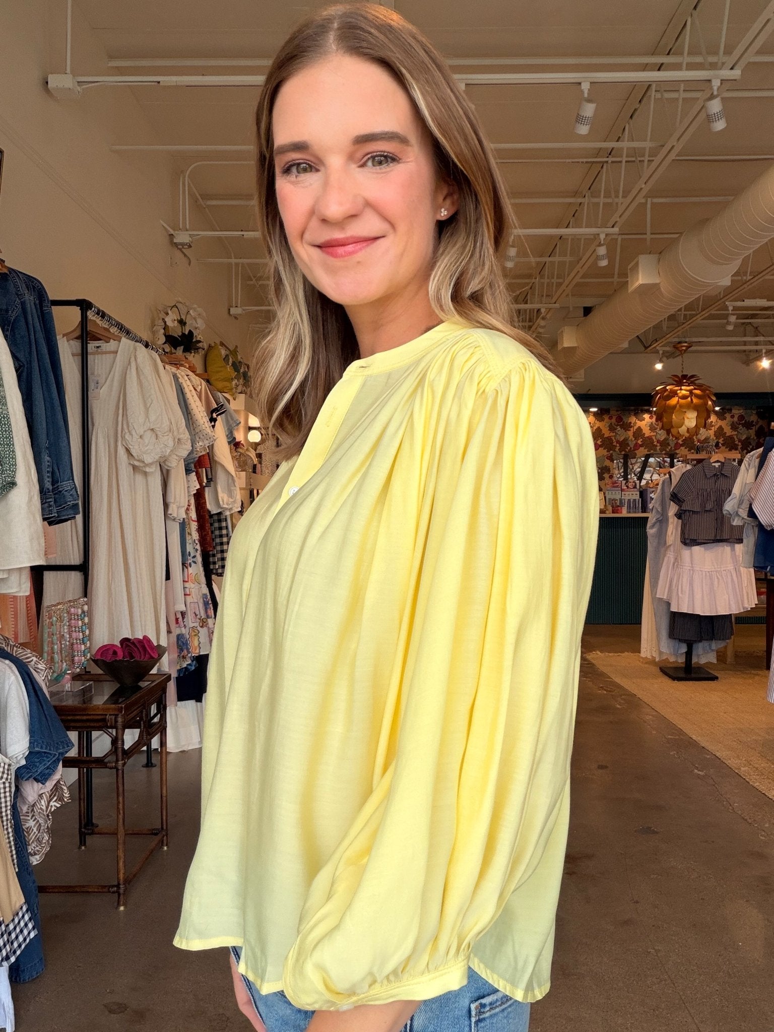 Bella Voile Blouse - Lemon - Elle Maxine