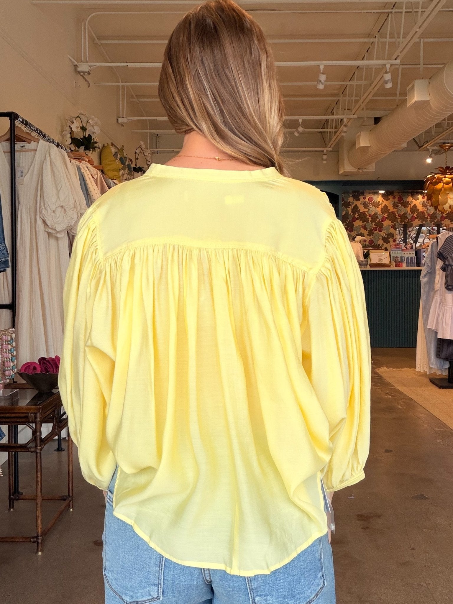 Bella Voile Blouse - Lemon - Elle Maxine