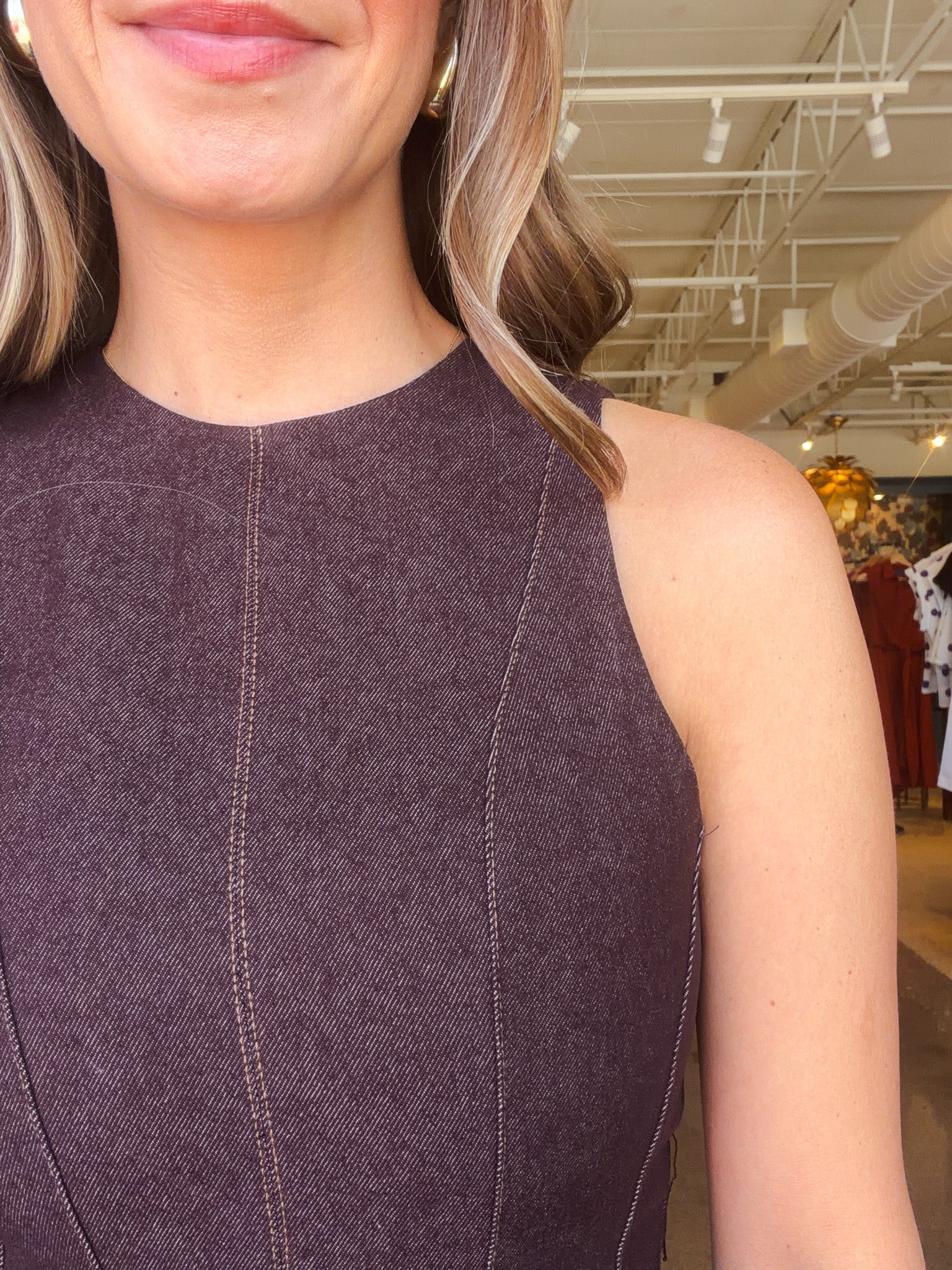 Berry Denim Maxi Dress - Elle Maxine