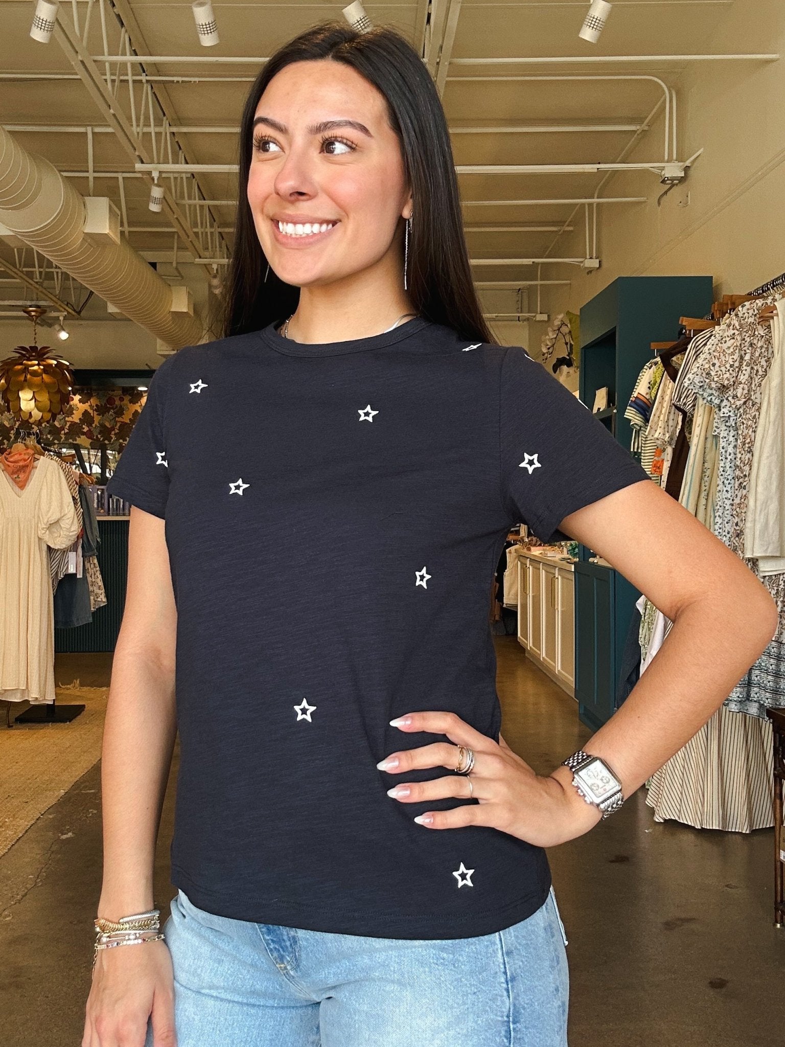 Betsy Star Embroidered Tee - Elle Maxine