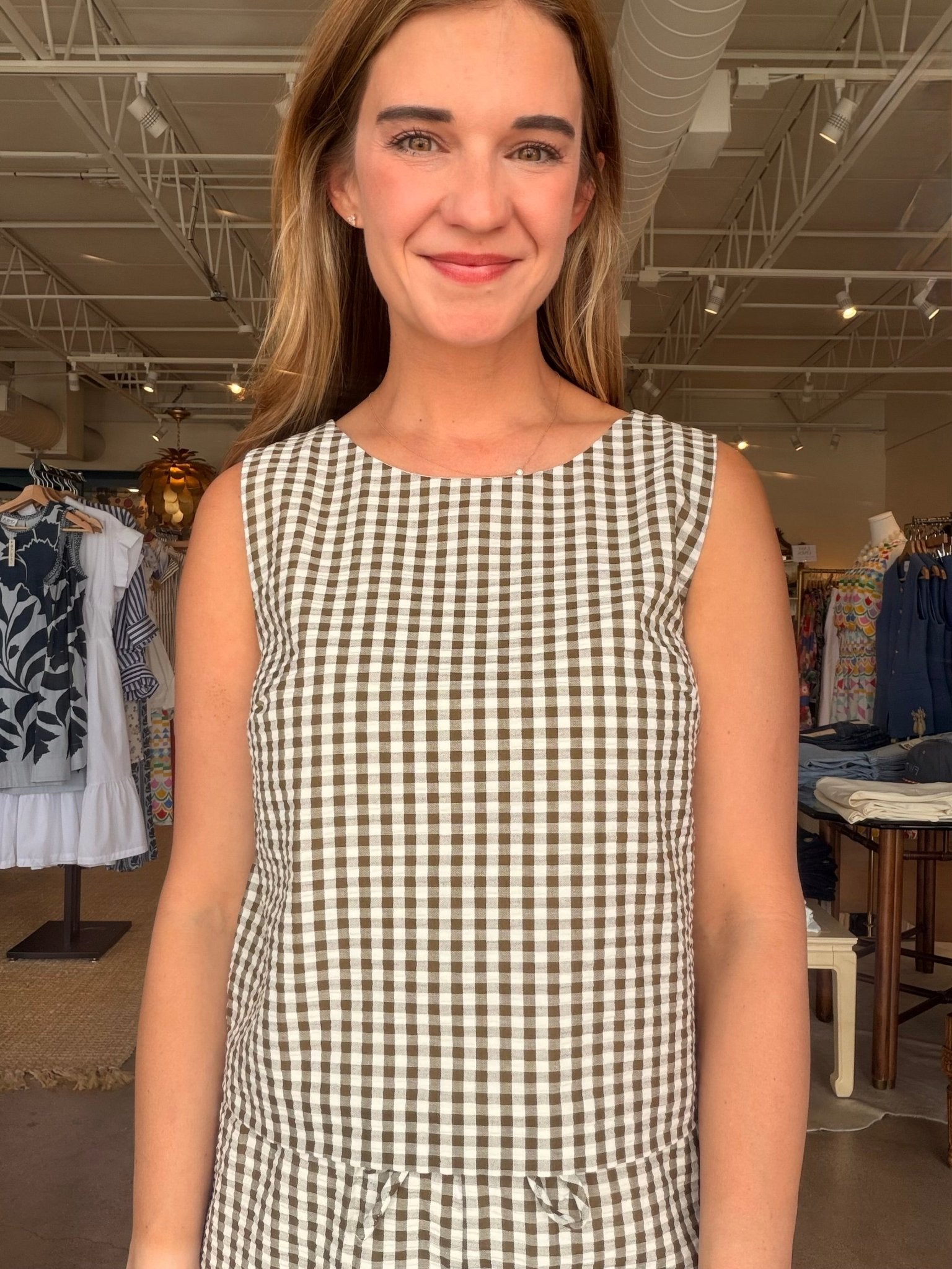 Better Days Gingham Shell - Elle Maxine