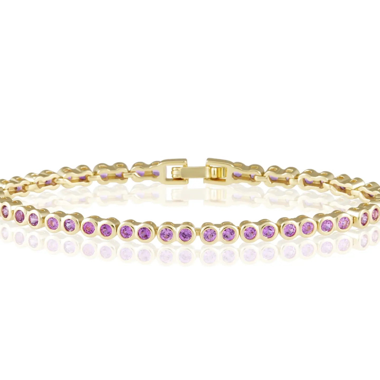 Bezel Bracelet - Pink - Elle Maxine