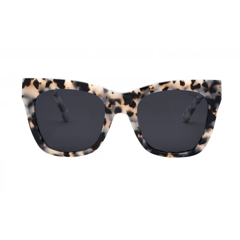 Billie Sunglasses - Snow Tort/Smoke - Elle Maxine