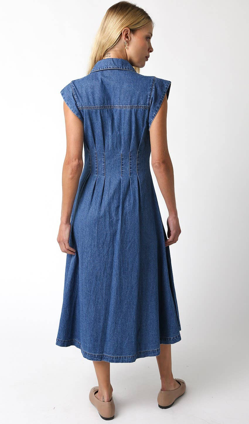 Blair Denim Midi Dress - Elle Maxine