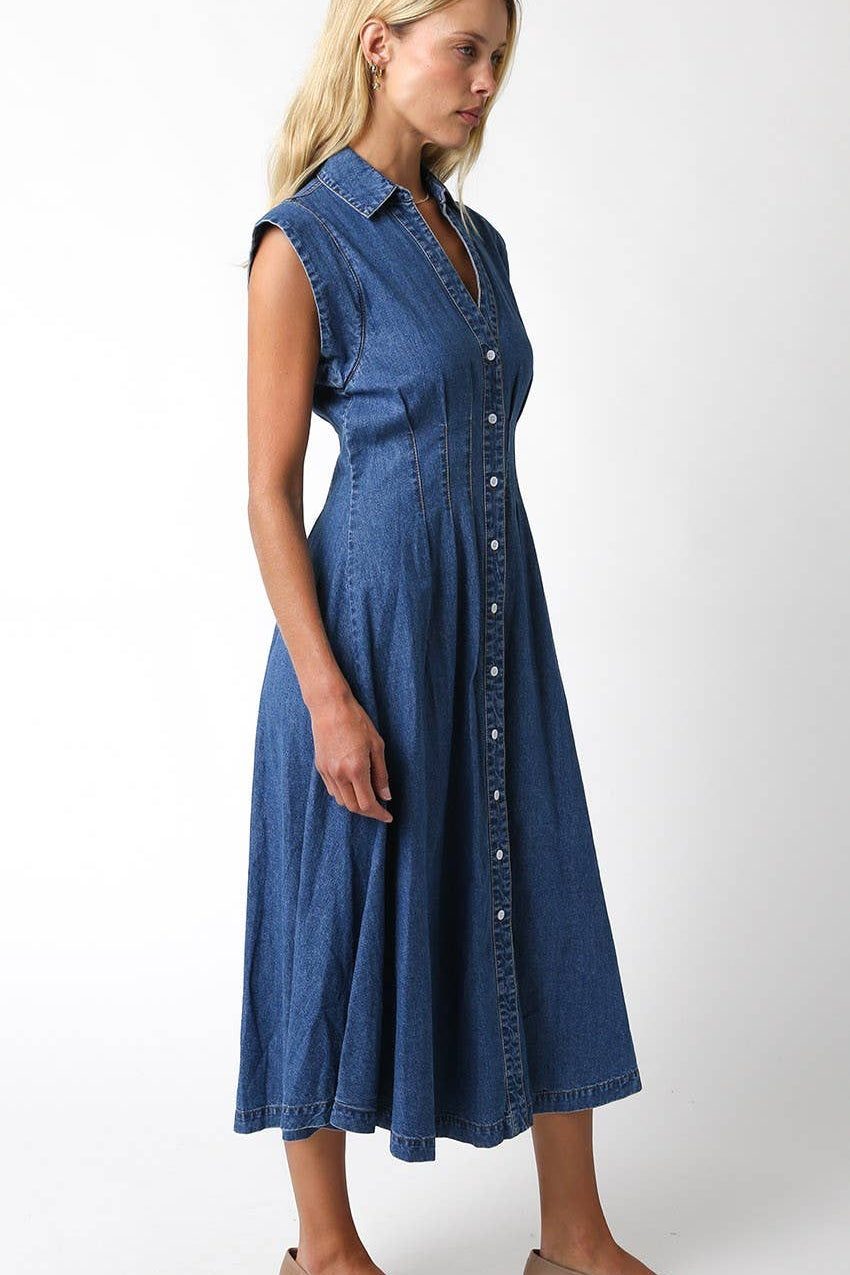 Blair Denim Midi Dress - Elle Maxine