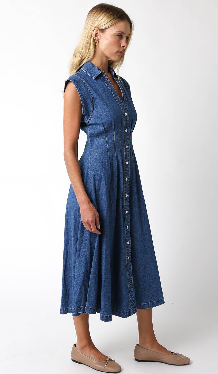 Blair Denim Midi Dress - Elle Maxine