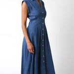 Blair Denim Midi Dress - Elle Maxine
