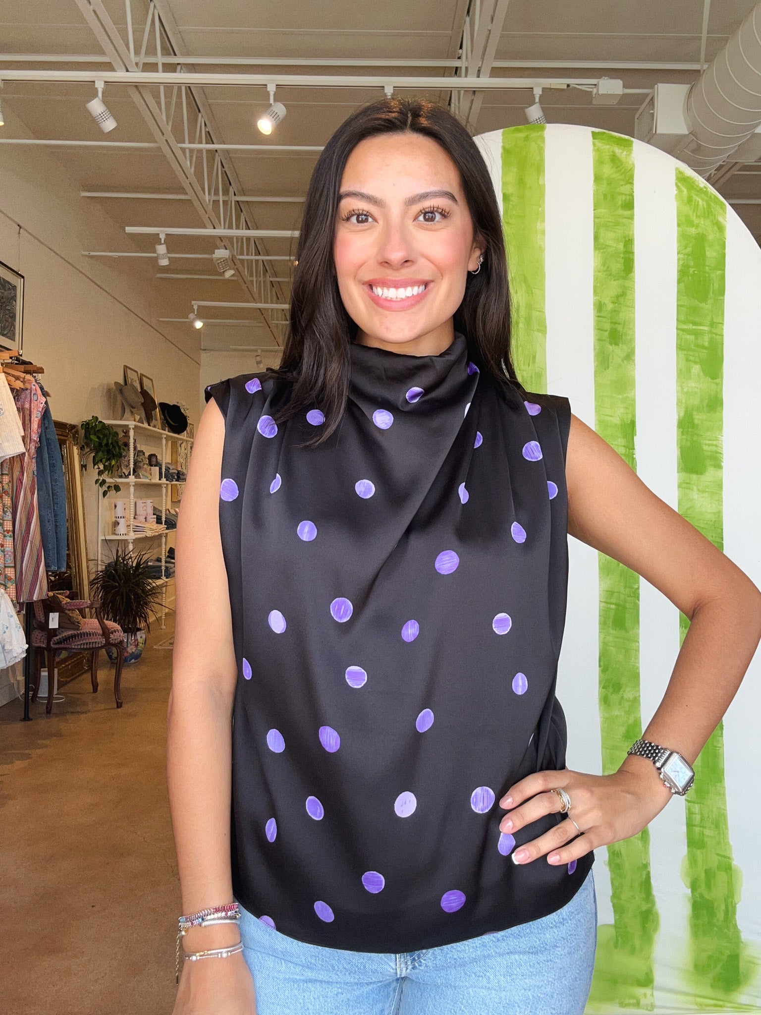 Blair Polka Dot Halter Top - Elle Maxine