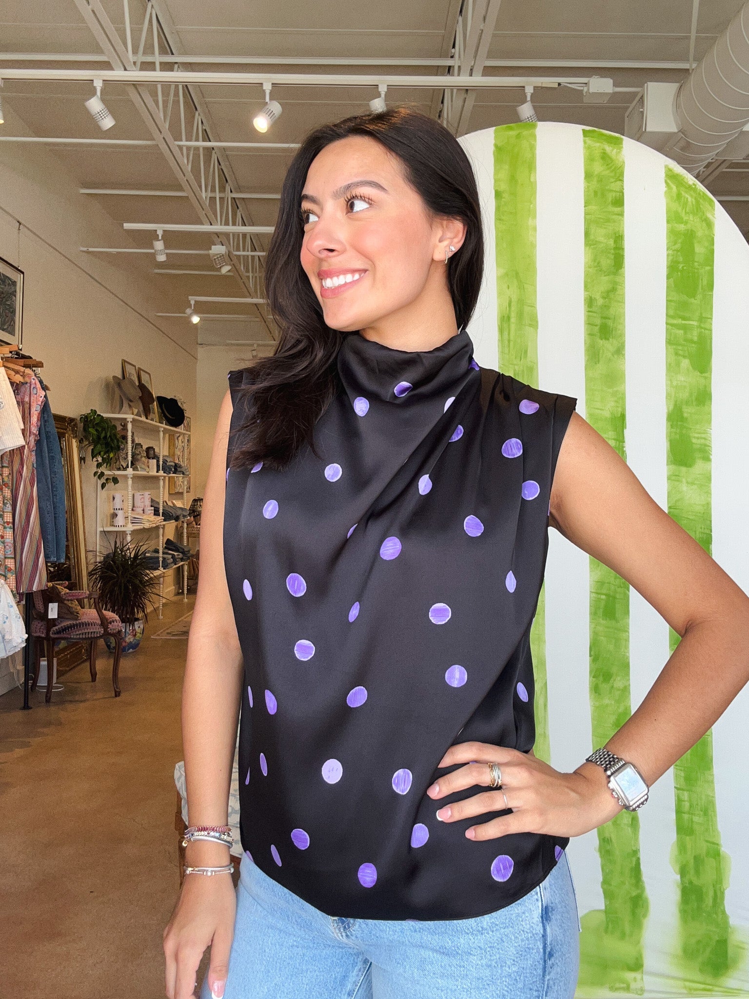 Blair Polka Dot Halter Top - Elle Maxine
