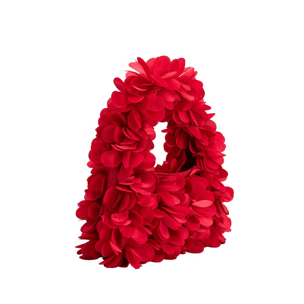 Bloom Red Satin Top Handle Bag - Elle Maxine