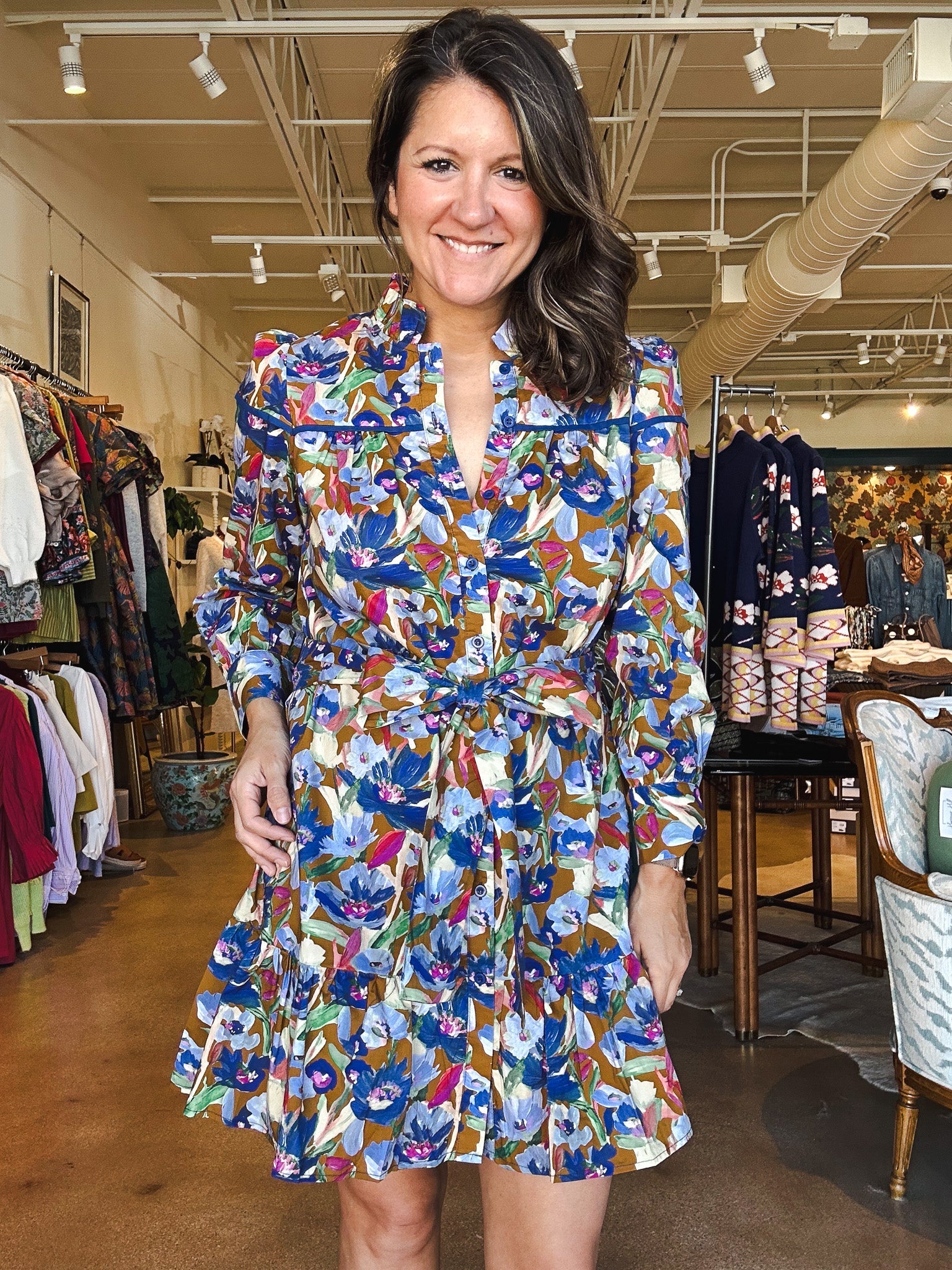 Blue Meadow Flounce Dress - Elle Maxine