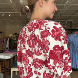 Blythe Short Sleeve Blouse - Red Floral - Elle Maxine