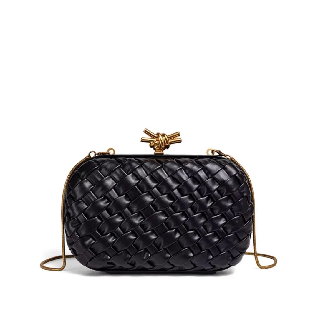 Bonsoir Woven Clutch - Black - Elle Maxine