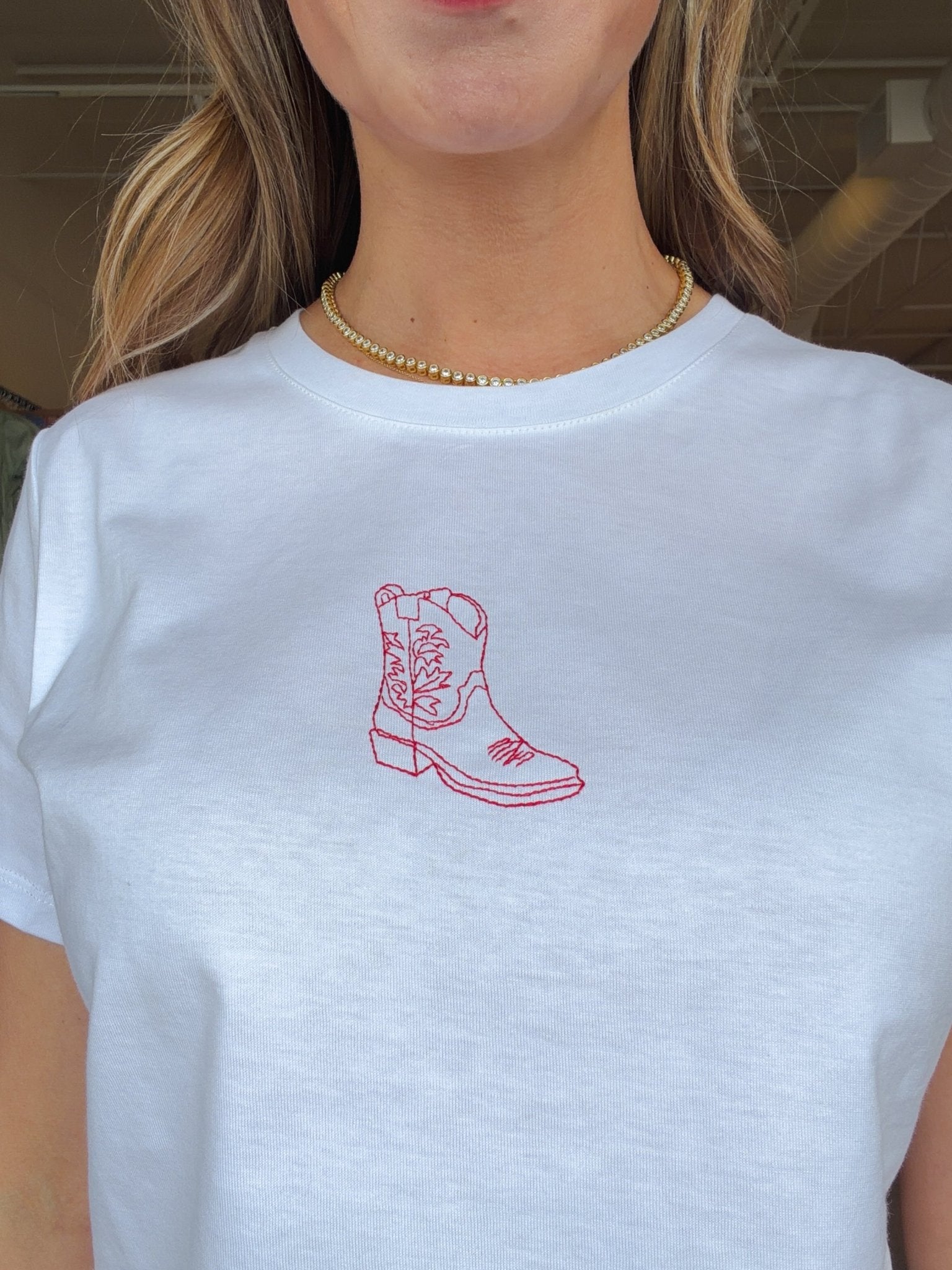Boots Embroidered Tee - Elle Maxine
