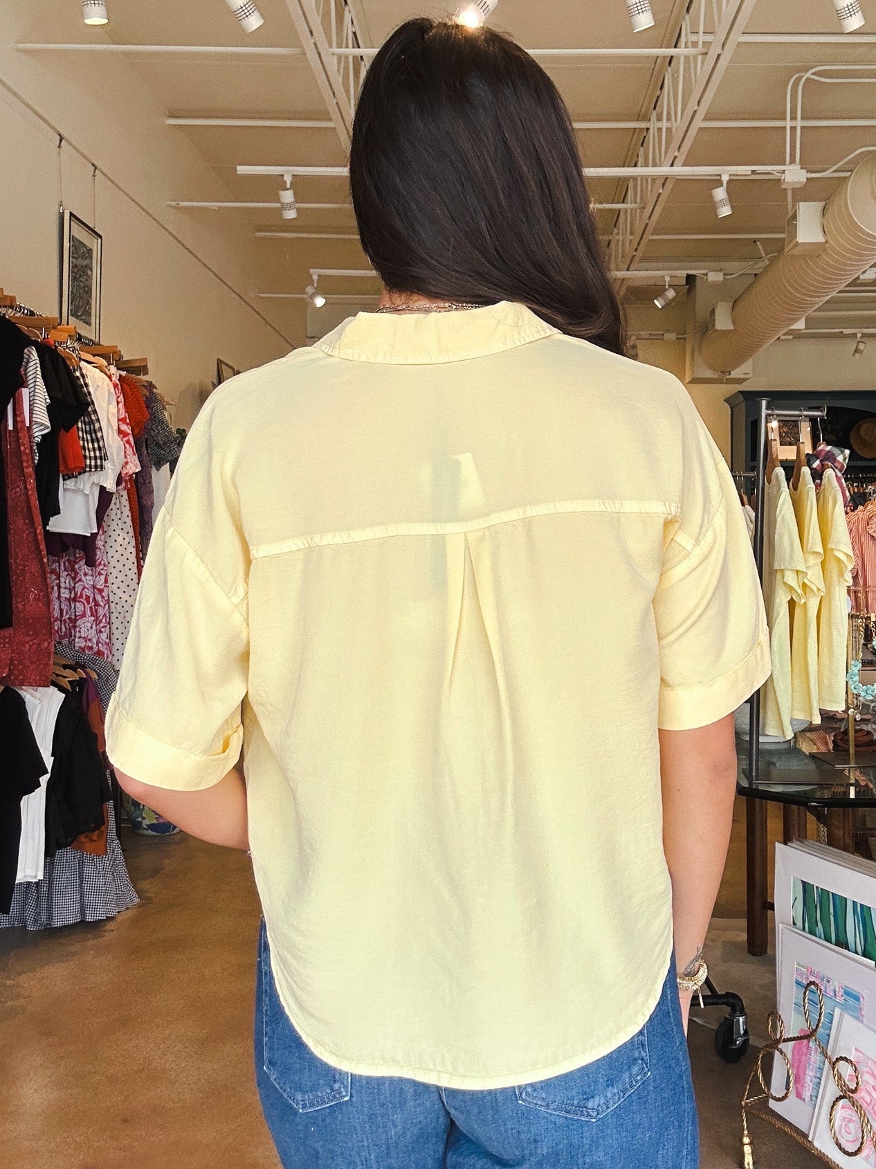 Brandon Button Down Top - Sunrise - Elle Maxine