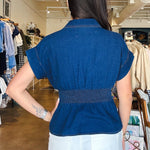 Brielle Darted Blouse - Navy - Elle Maxine