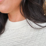 Britney Textured Knit Top - Cream - Elle Maxine