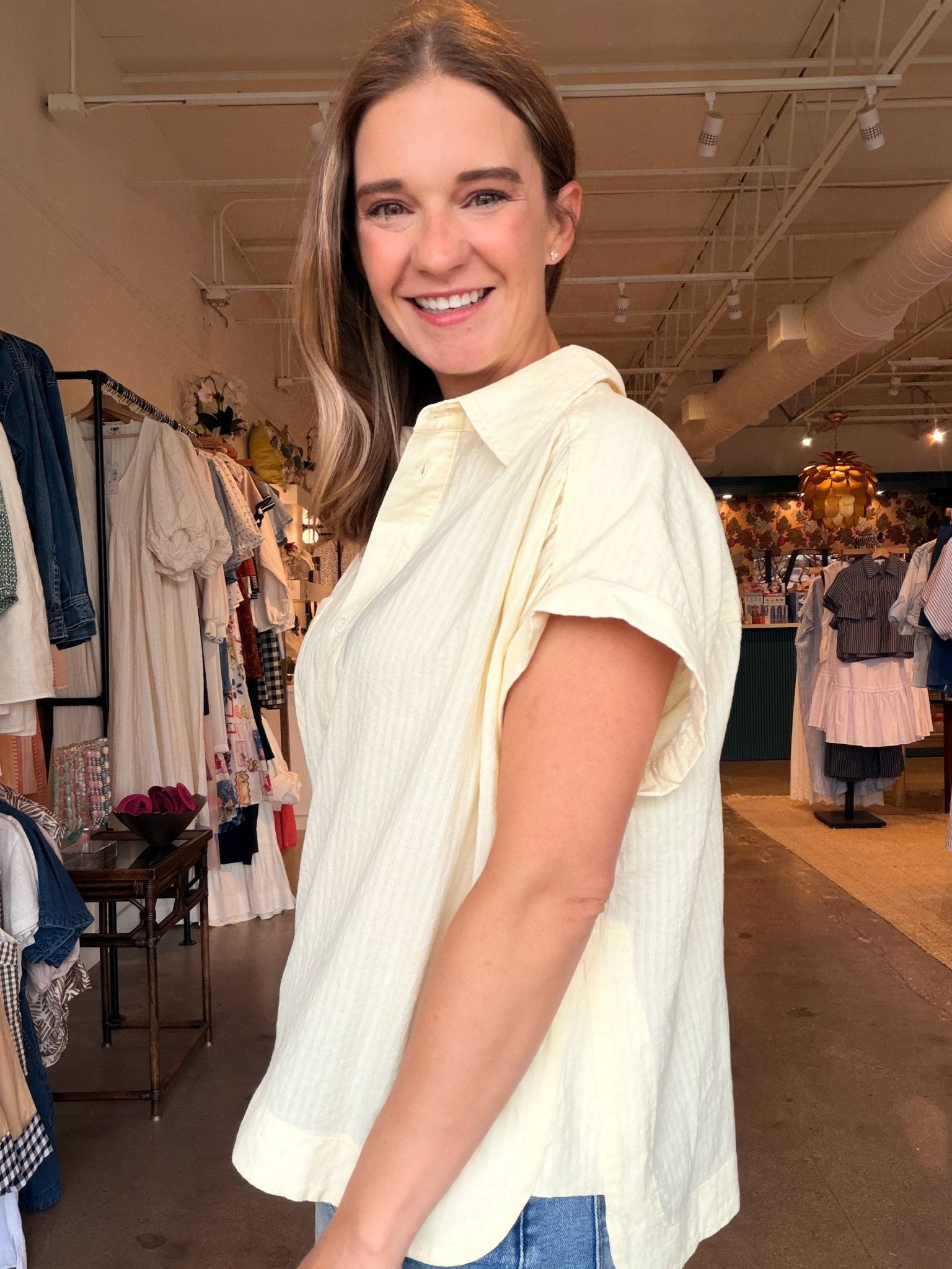 Brizea Collared Poplin Top - Elle Maxine