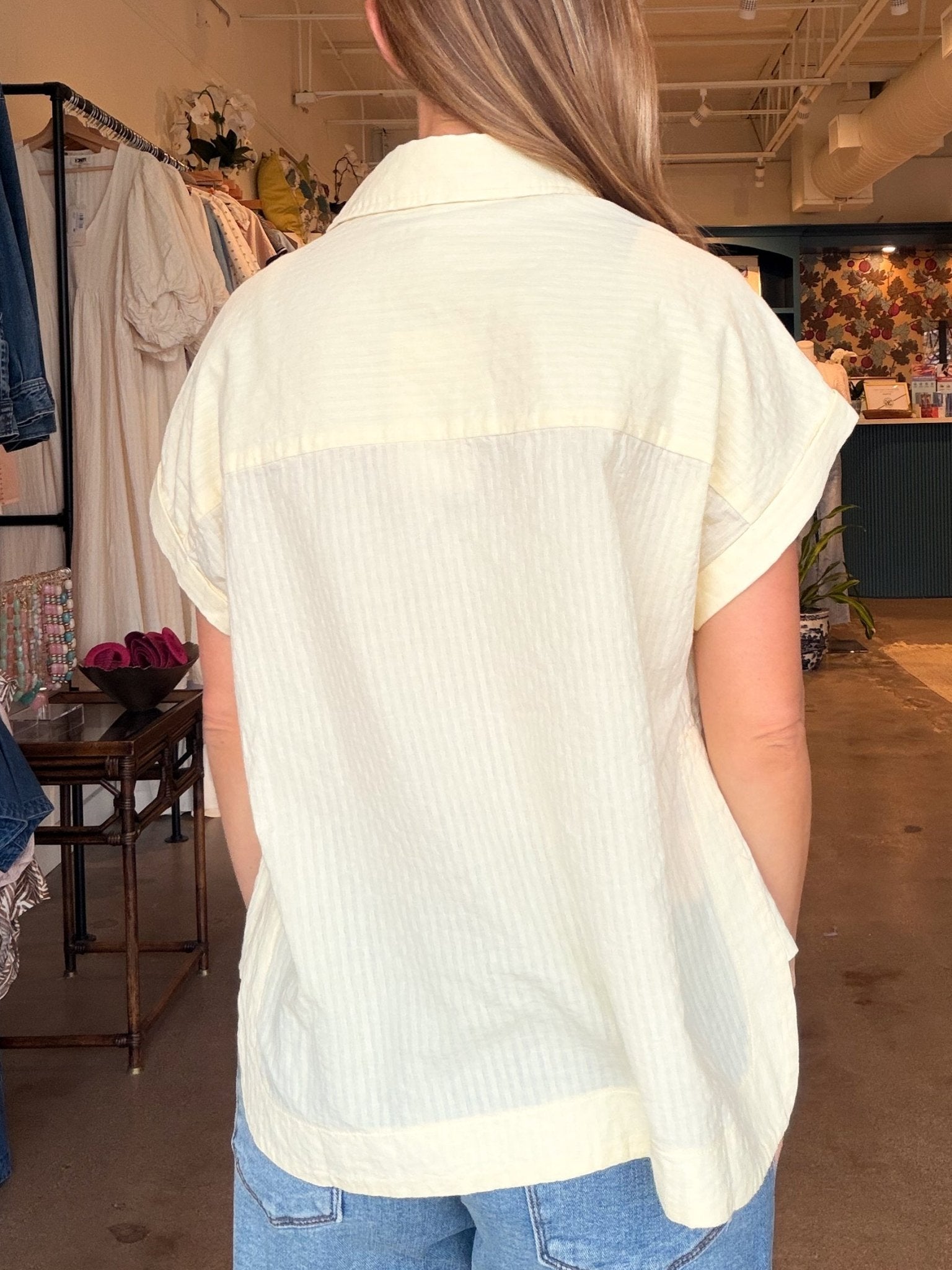 Brizea Collared Poplin Top - Elle Maxine