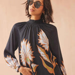 Brooke Blouse - Obsidian Floral - Elle Maxine