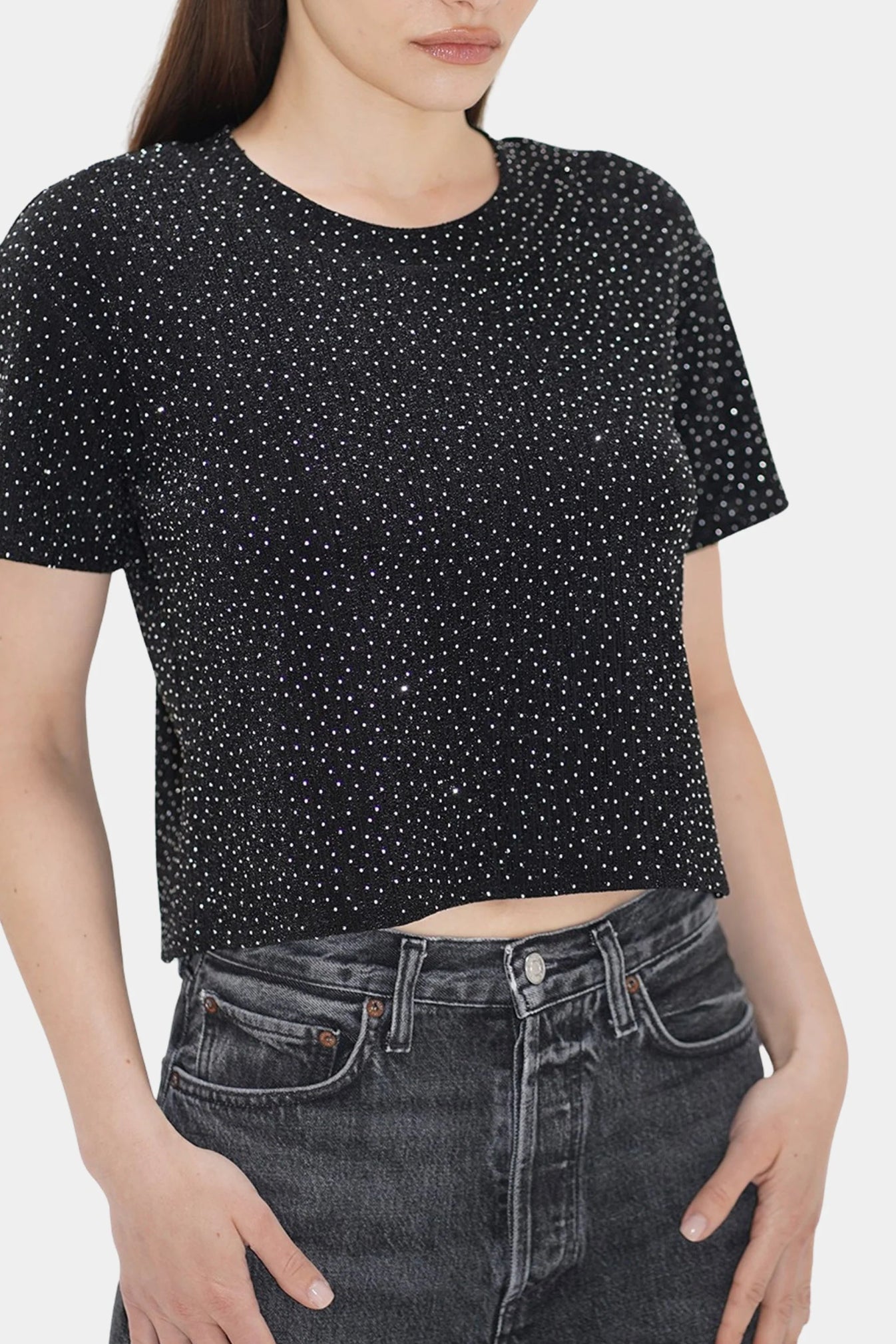 Brooklyn Studded Tee - Black - Elle Maxine
