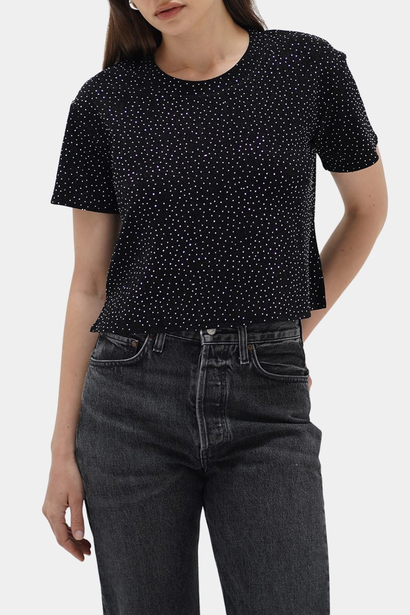 Brooklyn Studded Tee - Black - Elle Maxine