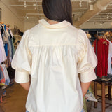 Buttercream Puff Sleeve Top - Elle Maxine