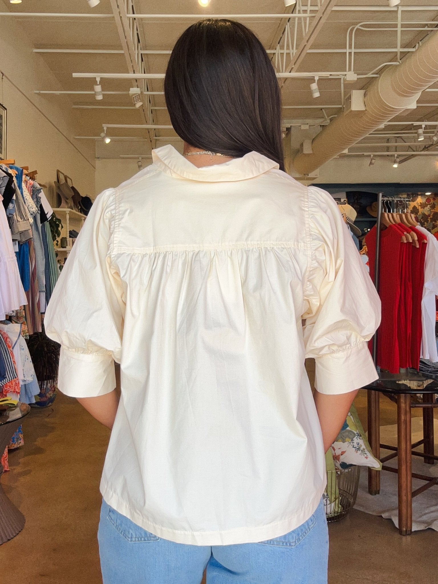 Buttercream Puff Sleeve Top - Elle Maxine