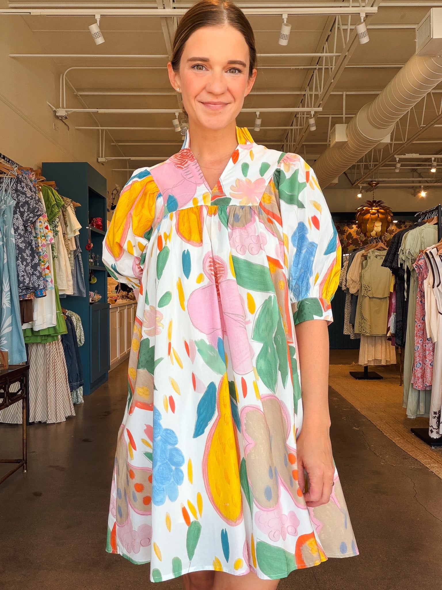 Butterfly Breeze Puff Sleeve Dress - Elle Maxine