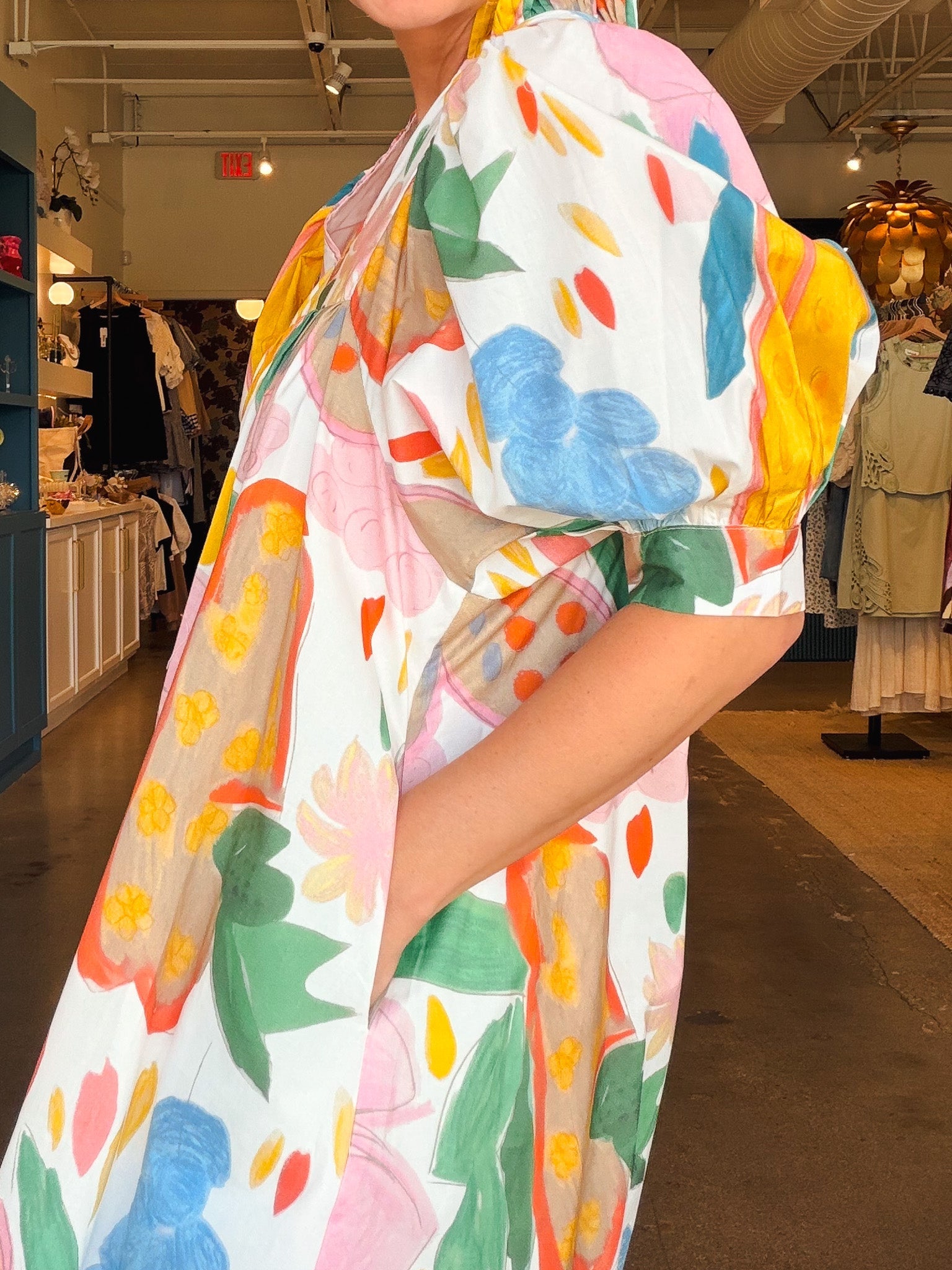 Butterfly Breeze Puff Sleeve Dress - Elle Maxine