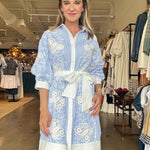Butterfly Eyelet Belted Dress - Elle Maxine