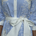 Butterfly Eyelet Belted Dress - Elle Maxine
