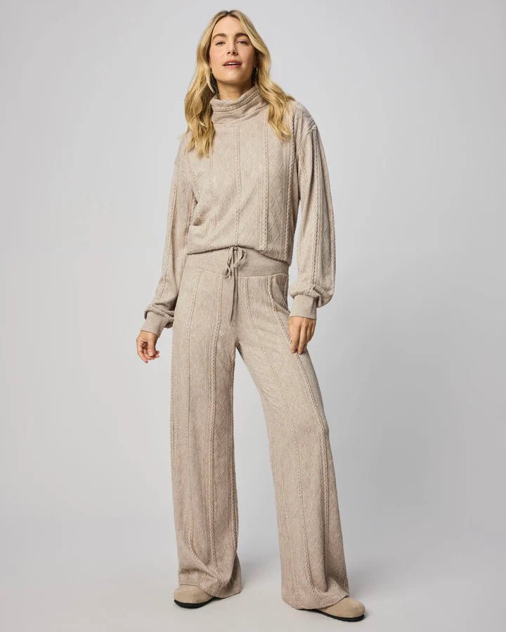 Cable Lounge Neck Top - Cappucino - Elle Maxine