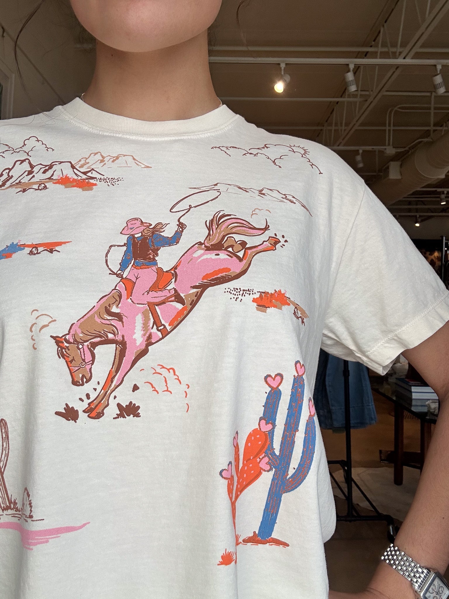 Cactus Cowgirl Crop Tee - Elle Maxine